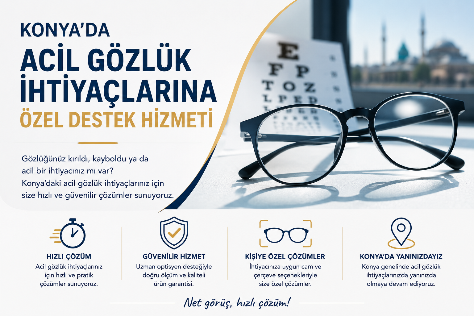Konya'da Acil Gözlük İhtiyaçlarına Özel Destek Hizmeti