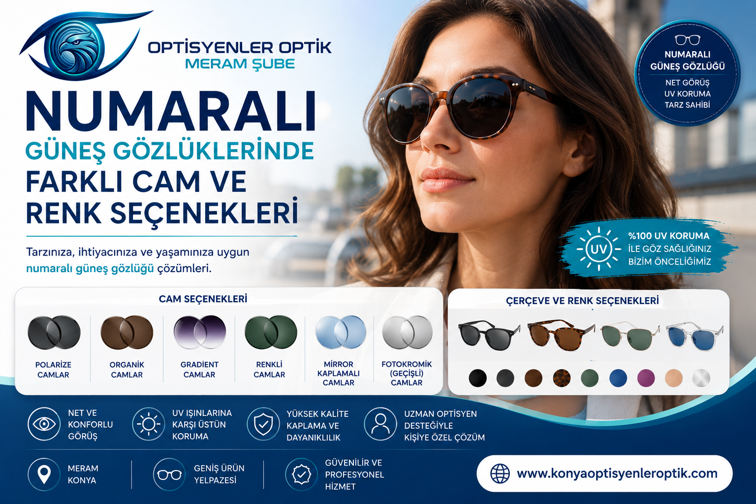 Numaralı Güneş Gözlüklerinde Farklı Cam ve Renk Seçenekleri