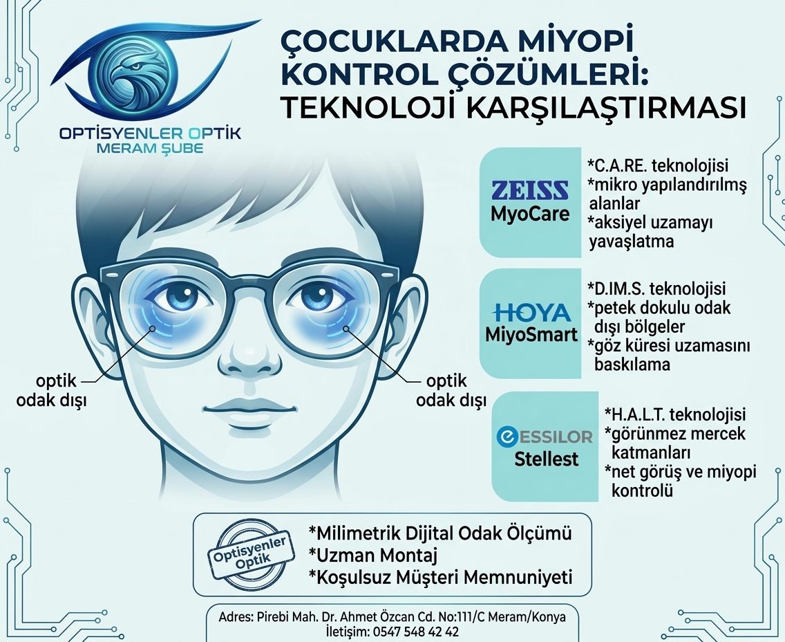 ZEISS MyoCare, Hoya MiyoSmart ve Essilor Stellest Karşılaştırması