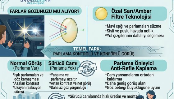 Gece Sürüşünde Farlar Gözünüzü mü Alıyor? Sürücü Camı ve Özel Filtre Teknolojileri
